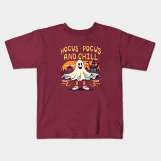 Hocus Pocus and chill ghost Kids T-Shirt